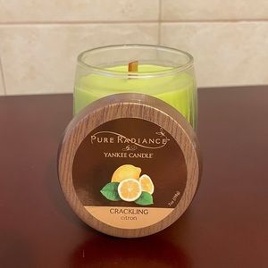 NEW YANKEE CANDLE CRACKLING CITRON PURE RADIANCE Wood Wick Jar Citrus 7 oz